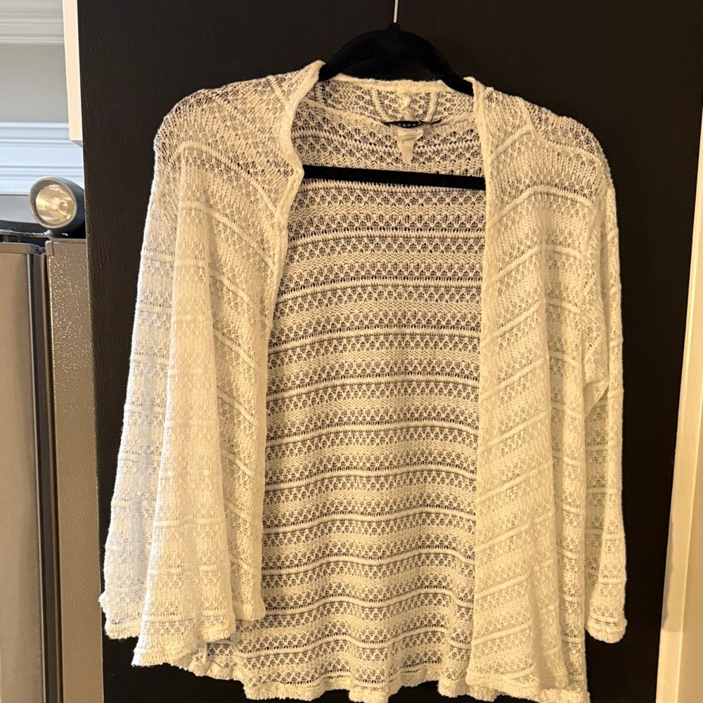 Chic White Women's Lace Cardigan